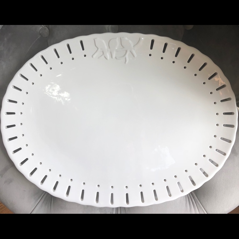MUD PIE NEST SCALLOPED PLATTER. BRAND NEW.